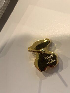 1pcs/1pair TOUS Silver Bear Mini Hoops Gold Pushback S925 Earrings